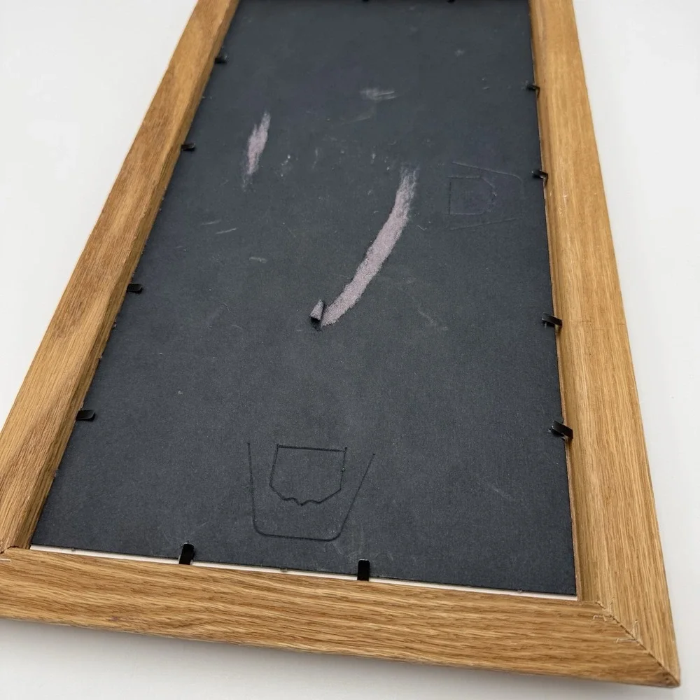 Vtg Wood Picture Frame Three Sections 4 X 6 Double‎ Matted Cottage Family 1990s